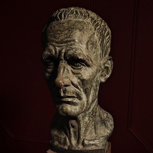 Walter Marsden Verdigris Plaster Bust Dated 1945 