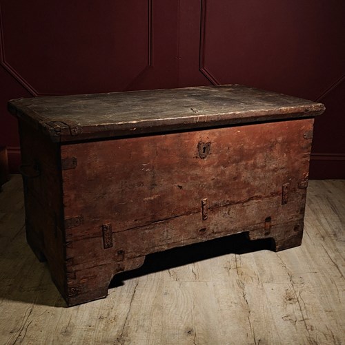 19Th Century Swedish Pine Trunk Original Paint