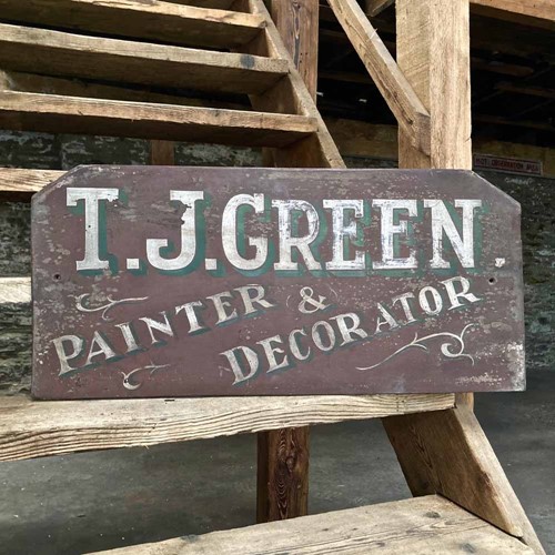 Vintage Hand-Painted Trade Sign