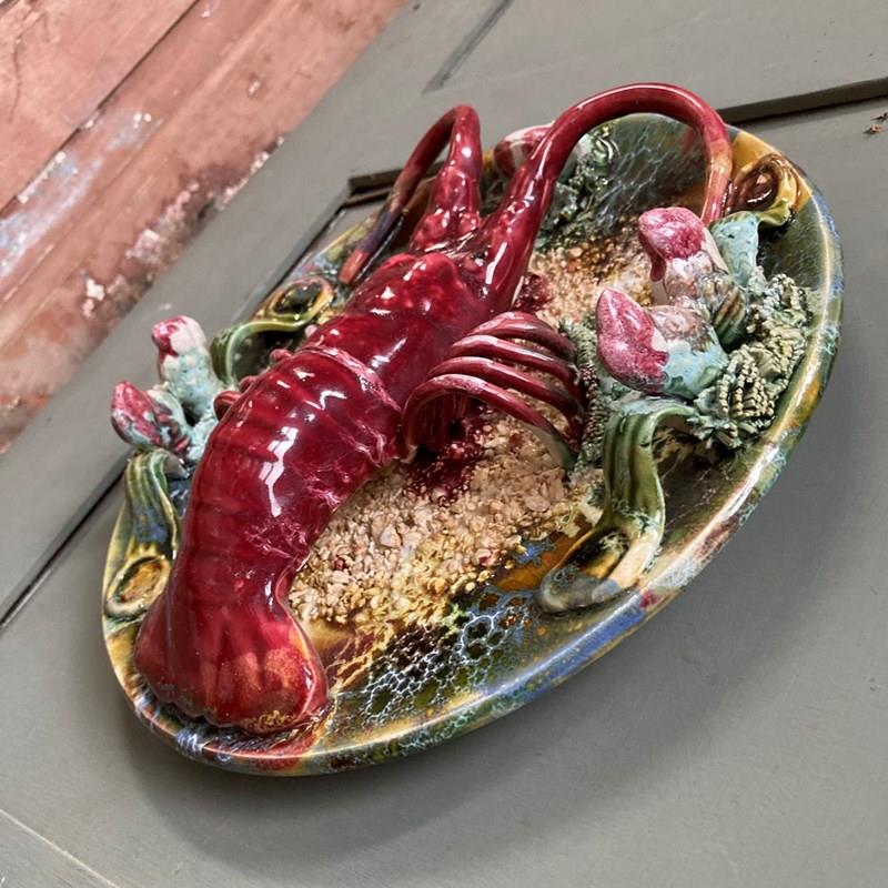 Majolica Palissy-Style Plate - 'Spiny Lobster'-marc-kitchen-smith-ks7821-img-8457-1000pxjpeg-main-638156109981141593.jpg