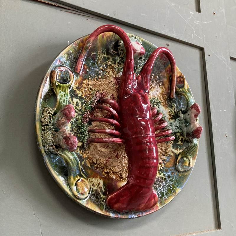 Majolica Palissy-Style Plate - 'Spiny Lobster'-marc-kitchen-smith-ks7821-img-8458-1000pxjpeg-main-638156109968640963.jpg