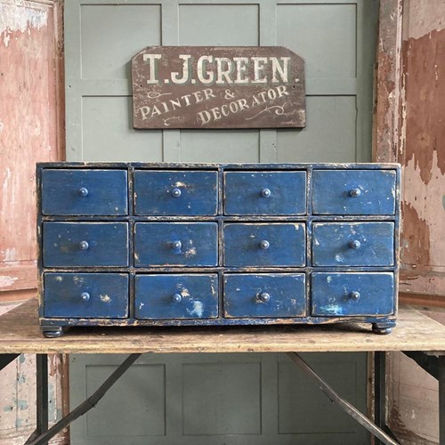 Antique Bank Of Drawers (Blue)