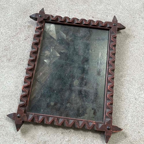 Antique Tramp Art Mirror