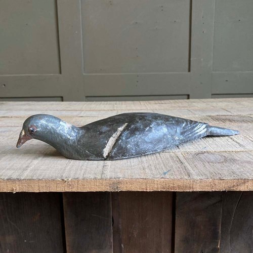Antique Metal Pigeon Decoy - 'John Peskett'