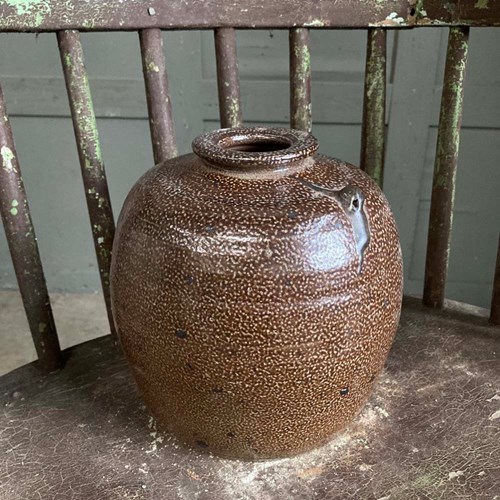 Studio Pottery Brown Saltglaze Jar