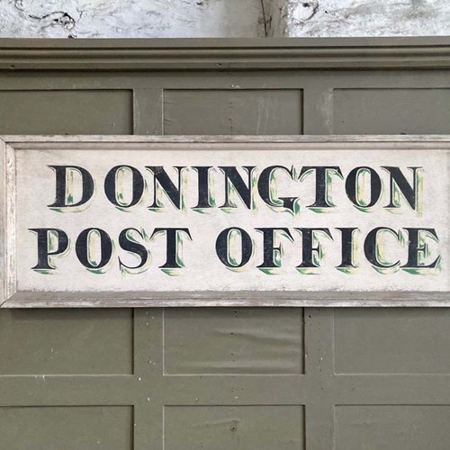 Vintage Painted Wooden Sign - Donington Post Office