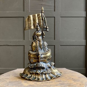 Victorian Brass Door Stop - 'Britan...