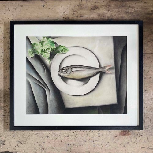 Frederick Roberts Johnson (1900–1986) Painting - Plated Sardine