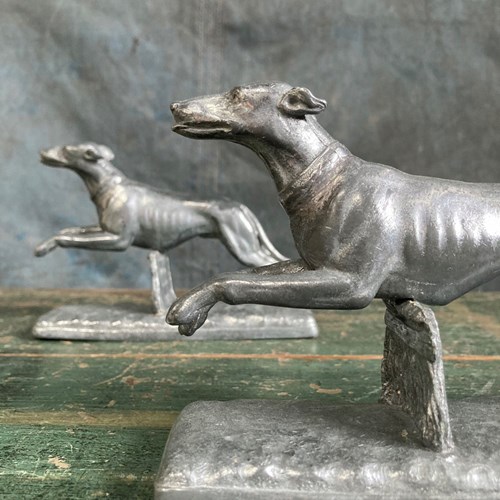 Art Deco Spelter Greyhounds