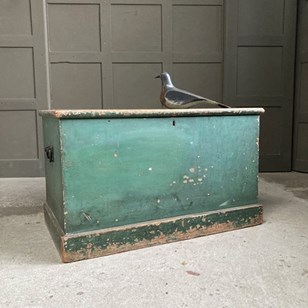 19Th C. Painted Pine Blanket Box