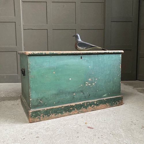 19Th C. Painted Pine Blanket Box