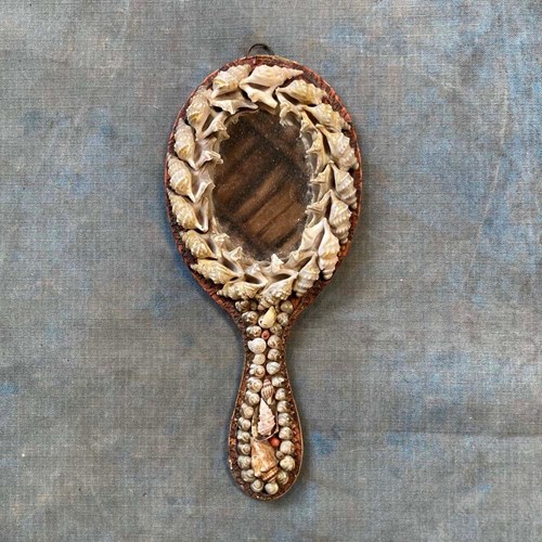 Victorian Shellwork Hand Mirror