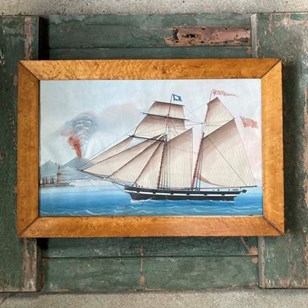 19Th Century Neapolitan Ship Painti...