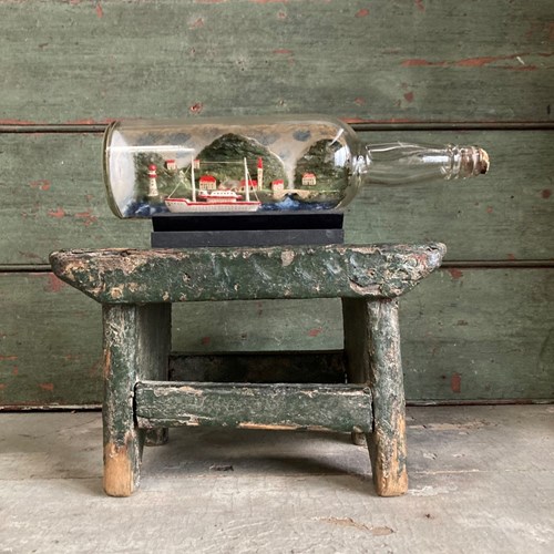 Vintage Ship In A Bottle - Trawler