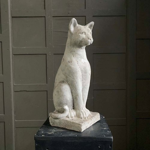 Vintage Stone Cat Garden Ornament