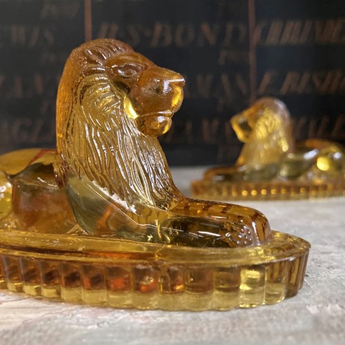 Victorian Glass Lion Ornaments