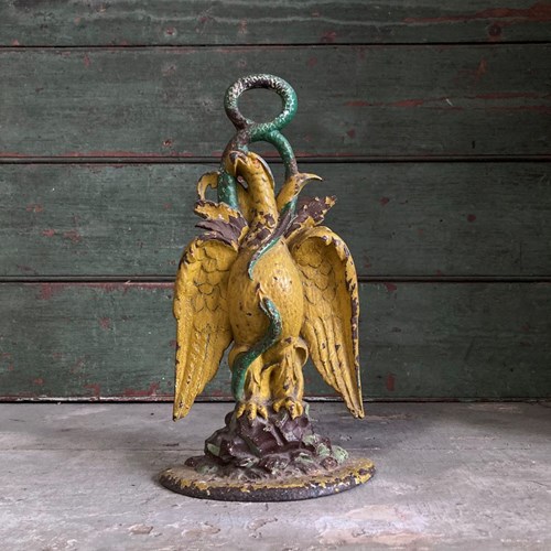 19Th C. Cast Iron Eagle Doorstop