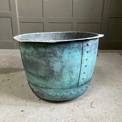 Antique Verdigris Copper Planter