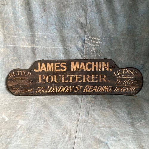 19Th Century Signwritten Trade Sign - 'James Machin'