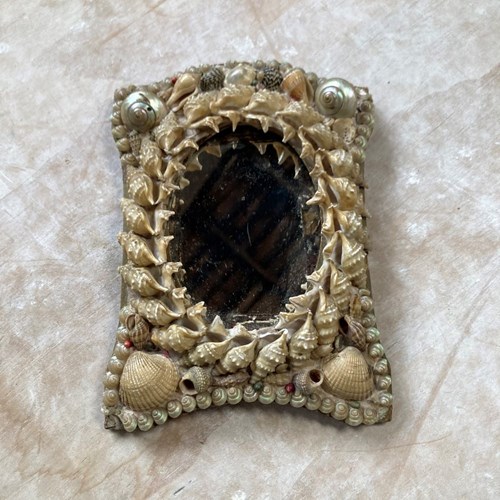 Antique Sailor's Shellwork Valentine - Mirror