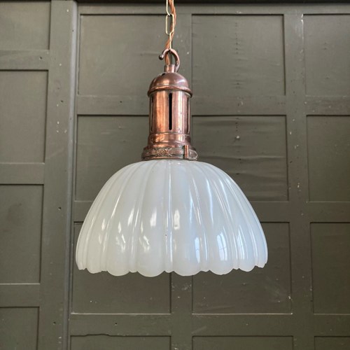 Large Jefferson Moonstone Glass Light