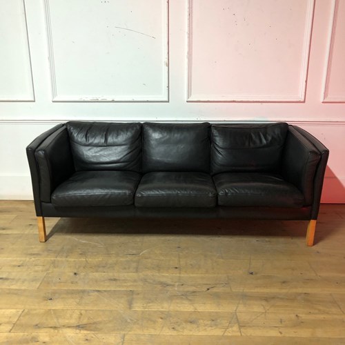 A Danish Three Seat Leather Sofa 