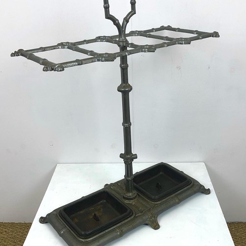 A Cast Iron Faux Bamboo Stick Stand 