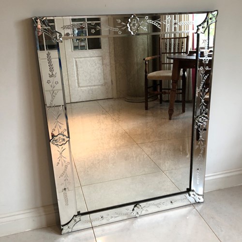 A Large French Venetian Mirror 