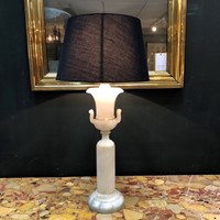 An Italian carved Alabaster table lamp