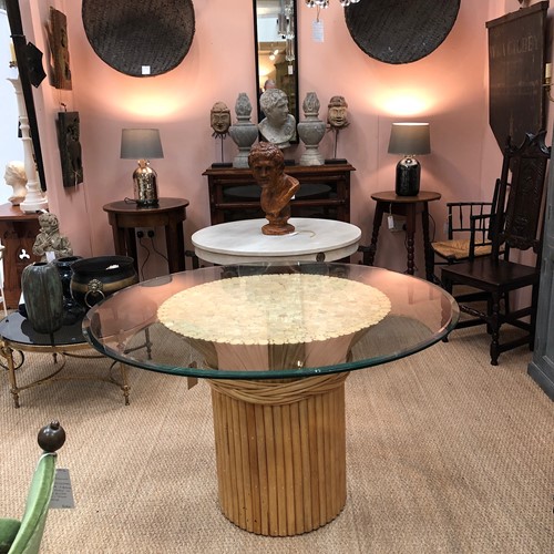 A French Bamboo Wheat Sheaf dining table 