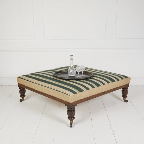 Striped Ottoman Stool