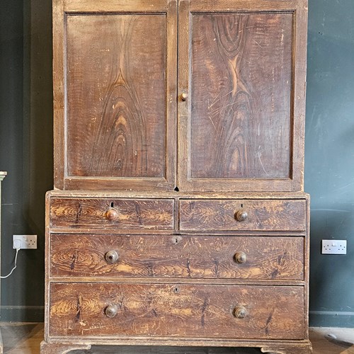 Georgian Pine Housekeepers Cupboard Original Paint