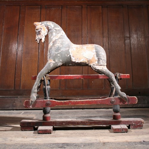 Early Rocking Horse In Original Paint