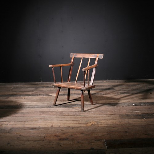 Very Rare Primitive Irish Hedge Chair