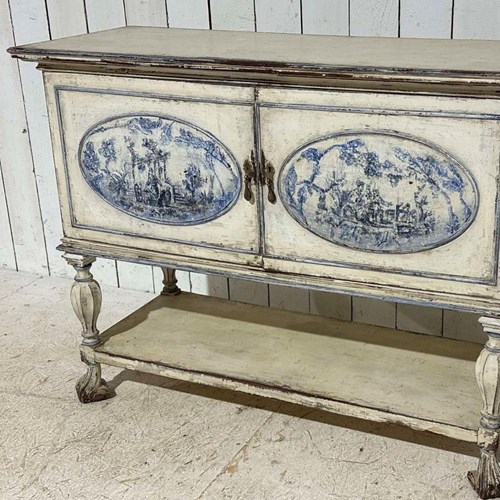English Chinoisery Painted Two Door Buffet