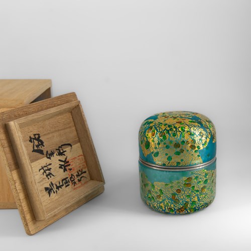 Japanese Natsume Art Glass Tea Caddy By Kuniaki Kuroki Heisei Period