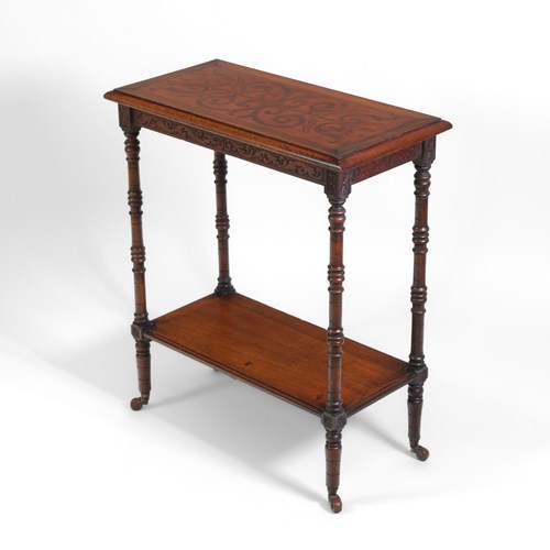 Twenties 'Sandringham Workshop' Walnut And Fruitwood Side Table Queen Alexandra 