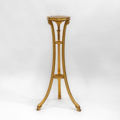 Late 19Th Century Gesso & Giltwood Tripod Torchère 