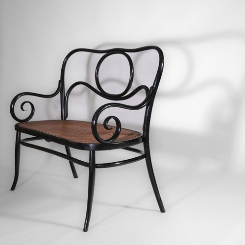 Art Nouveau Bentwood Ebonised Bench No 96 Circa 1900