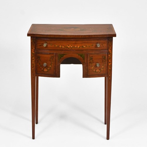 Edwardian Sheraton Revival Painted Satinwood Small Side Table