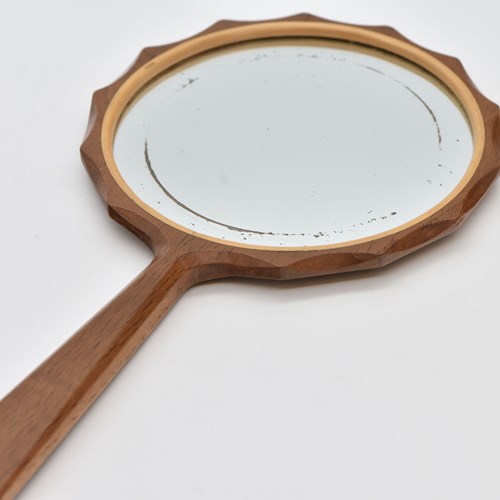 Cotswold School Walnut Arts & Crafts Hand Mirror