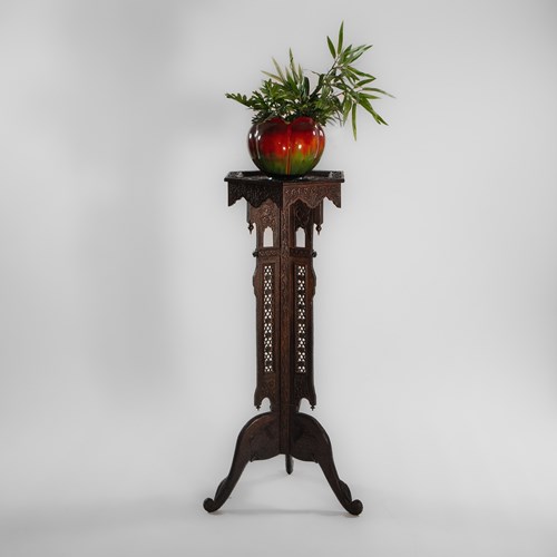 19Th Century Anglo Indian Carved Jardinière Plant Stand