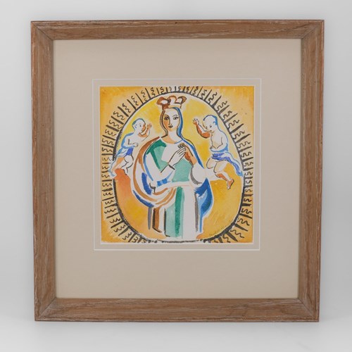 Father Jack P. Hanlon Irish (1913 1968) Madonna Signed Watercolour