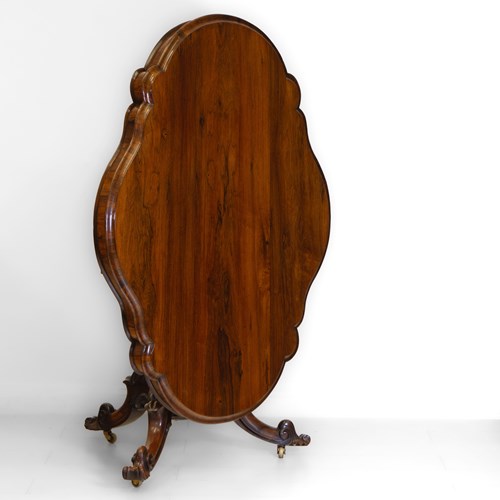 19Th Century English Rosewood Breakfast Centre Tilt Top Table 1860