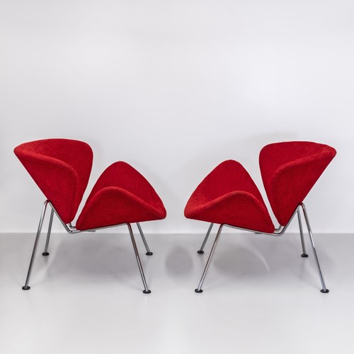 Pair Of Vintage 'Orange Slice' Chairs By Pierre Paulin Circa 1970S