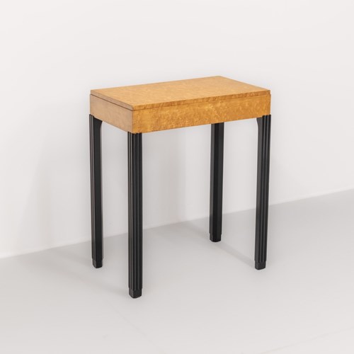 Art Deco Birds Eye Maple And Ebonised Side Hall Table By Waring & Gillow 1930S