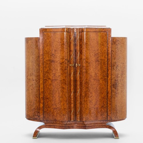 Fine Art Deco Amboyna Burr Table Top Cabinet 1930S