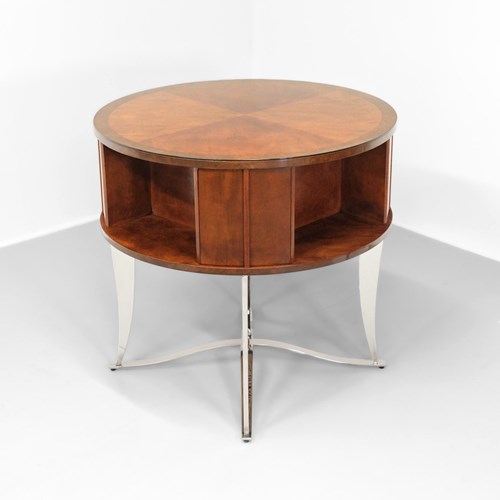 Vintage American Art Deco Revival Centre Book Table 1980S By Gramercy 