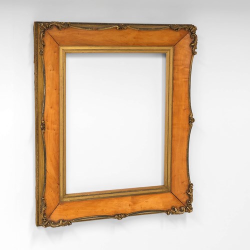Large Regency Satinwood And Gilt Picture Frame Circa 1820S