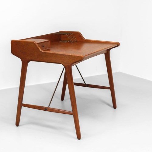 Svend Age Madsen Small Teak Desk By Knudsen & Søn 1950S
